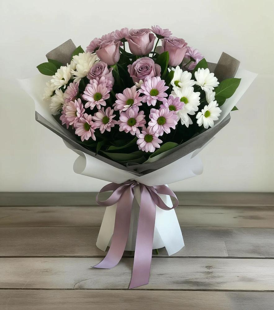 Букет цветов из: Хризантемы и Розы в Черняховске