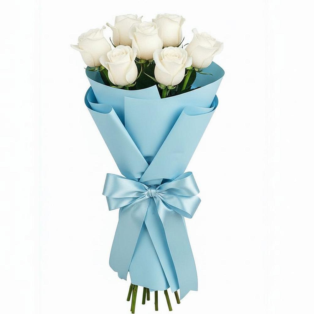 Букет 7 белых роз Проуд в Черняховске
