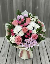 Букет цветов из:  Альстромерии, Гвоздики, Розы и Хризантемы #REPLACE_PRED# Черняховске