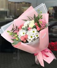 Букет цветов из:  Розы, Лизиантусы и Хризантемы в Черняховске