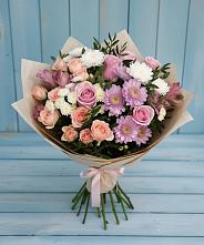 Букет цветов из:  Хризантемы, Розы и Альстромерии #REPLACE_PRED# Черняховске