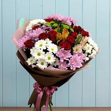 Букет цветов из:  Розы, Хризантемы и Альстромерии #REPLACE_PRED# Черняховске
