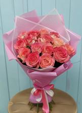Букет 15 Розовых роз Равель в Черняховске