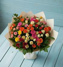 Букет Микс из разноцветных кустовых роз #REPLACE_PRED# Черняховске